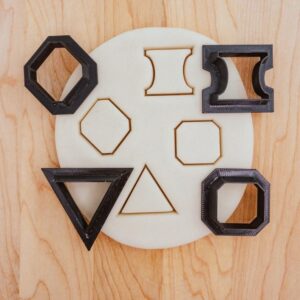 Small Geometric Clay Fondant Cookie Cutter Set of 4 India Cookie Shape Tools for Pottery, Ceramics, Polymer Clay, Cake Decorating, Jewelry Making, Crafts, and DIY Art Projects