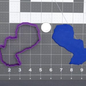 Paraguay 266-D407 Black Cookie Country Shape Cookie Cutter Silhouette for Geography Theme Baking, Educational Crafts, Travel Decor, Global Party Supplies, and School Map Projects