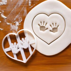 Baby Hand Prints Cookie Cutter Featuring Newborn Infant Hand Shape Ideal Baking Baby Shower Party Favors Birth Celebrations Infant Arrival Life Imprints Craft Keepsakes (ONLY BADY HAND PRINTS)