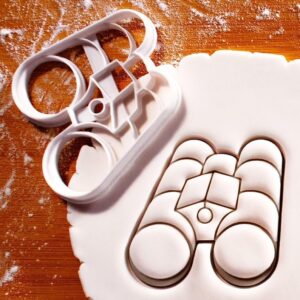 Binoculars Cookie Cutter for Outdoor Adventure Themed Baking Camping Birdwatching Nature Walk Party Supplies Hiking Snacks Wildlife Exploration Themed Cookies Crafting Tool for Nature