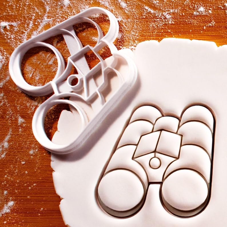 Binoculars Cookie Cutter for Outdoor Adventure Themed Baking Camping Birdwatching Nature Walk Party Supplies Hiking Snacks Wildlife Exploration Themed Cookies Crafting Tool for Nature