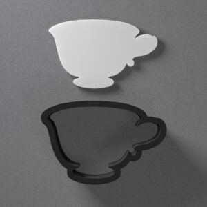 Teacup and Teapot Shape Polymer Clay Cutter with Sharp Tapered Edge for Clean Cutting, Jewelry and Earring Tool for Mini Studs and Pendant Sets, Cookie Cutter for Tea Party Craft