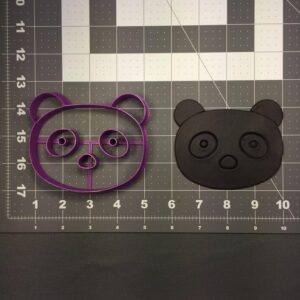 Black Cookie Panda Face 101 Cookie Cutter for Baking Fondant Biscuits Sandwiches Pancakes Cute Animal Shaped Cookie Decorating Tool for Kids Birthday Parties Baby Showers School Events