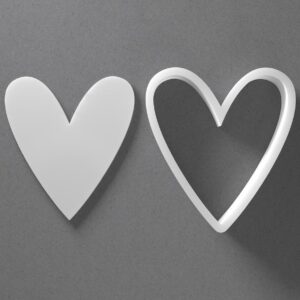 Skinny Heart Cookie Cutter Slim Heart Shape Baking Tool for Cookies Biscuits Fondant Dough Clay Jewelry Making Earring Craft Decorating Party Baking and Creative Daily Home Use