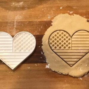 Black india Heart Cookie Cutter Cookie India Patriotic Biscuit Cutter for Independence Day 4th of July Celebration American Flag Theme Baking Tool for National Holiday Treats and Party