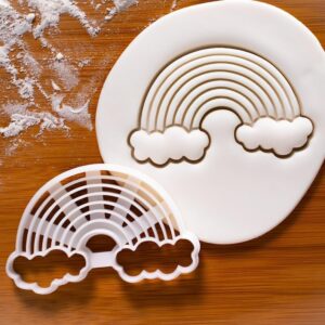 Rainbow Cookie Cutter Bake Biscuit Mold Little Fluffy Clouds Sky Theme Baking Tool for Kids Birthday Parties Celebrations and Creative Crafting Activities (ONLY RAINBOW)