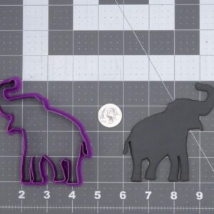 Black Cookie Elephant Body Cookie Cutter Silhouette for Baking Fondant Biscuits Sandwiches Pancakes Pastry Dough Tools for Baby Shower Parties Jungle Safari Themes Kids Crafts