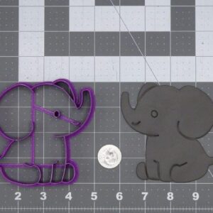 Black Cookie Elephant Body 266 L323 Cookie Cutter for Wildlife Themed Baking, Fondant Cake Decorations, Safari Party Treats, Educational Crafts, Animal Lover Events and Creative