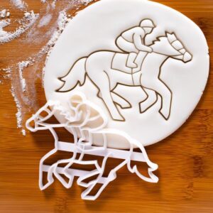 Jockey Cookie Cutter Biscuit Cutter Horse Riding Race Course Stallion Horseshoe Equine Equestrian Baking Tool Unique Design Perfect for Horse Lovers and Racing Fans (ONLY JOCKEY)