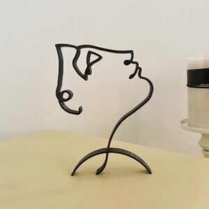 Minimalist Thinker Man Sculpture: Abstract Art Tabletop Figure for Home or Office Decor, Shelf Sitter Gift