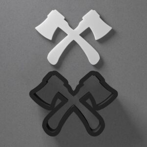 Crossed Axes Shape Polymer Clay Cutter With Sharp Tapered Edge Jewelry Earring Making Tool For Mini Studs Pendant Set Clay Mold Cookie Cutter For Lumberjack Viking Forest Camping Craft