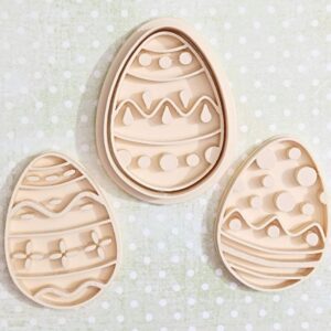 Decorated Eggs Cookie Cutter Set for Easter Theme Baking Egg Shape Biscuit Pastry Fondant Sugar Paste Cutters for Spring Holiday Homemade Cookies Kids Crafts and Cake Decoration
