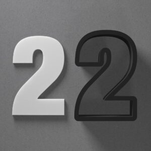 Number Two 2 Shape Polymer Clay Cutter Earring Jewelry Tool for Mini Studs Dangle Pendants and Cookie Dough Shaping with Sharp Tapered Edge for Number Theme Birthday DIY Craft