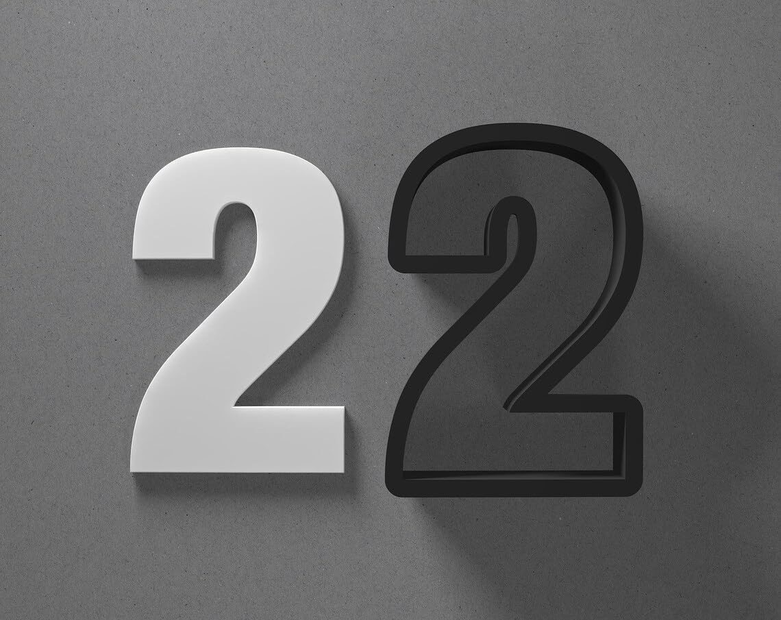 Number Two 2 Shape Polymer Clay Cutter Earring Jewelry Tool for Mini Studs Dangle Pendants and Cookie Dough Shaping with Sharp Tapered Edge for Number Theme Birthday DIY Craft
