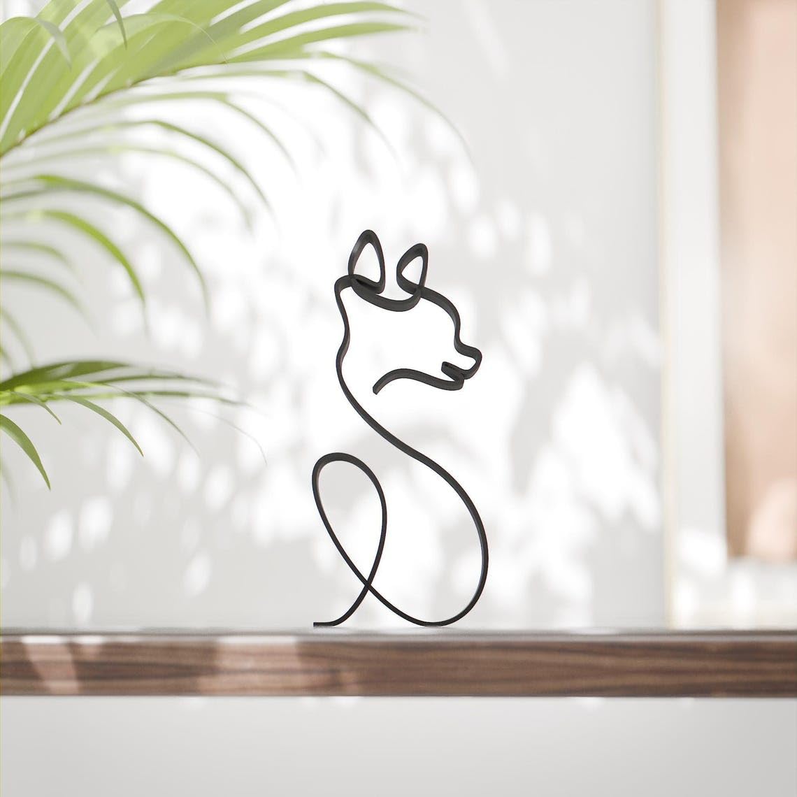 Personalized Chihuahua Dog Inspired Line Art Figure Plastic Custom Name Pet Decor Gift for Home Office Desk Shelf Modern Interior India - Image 2