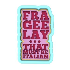 Fra Gee Lay Text Cookie Cutter Black cookie Stamp and Stencil Set for Movie-Themed, Character, and Holiday Cookies, Humorous Text Fondant Cutter, Sugar Cookie Mold, Dessert Decorating