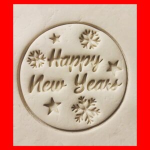 Black Happy New Year Cookie Cutter Cookie India Holiday Celebration Biscuit Cutter for New Years Eve Party Decorations Festive Baking Tool for Winter Events and Seasonal Treats