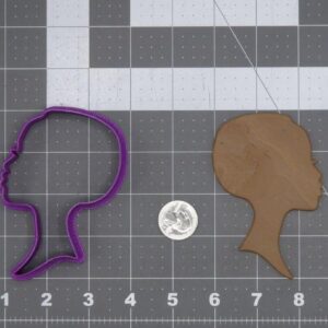 Black Afro Woman Head 266-M049 Cookie Cutter Silhouette Cookie Female Face Profile Mold for Stylish Cookie Making Cake Decorating Feminine Crafts Art Projects and Baking Supplies