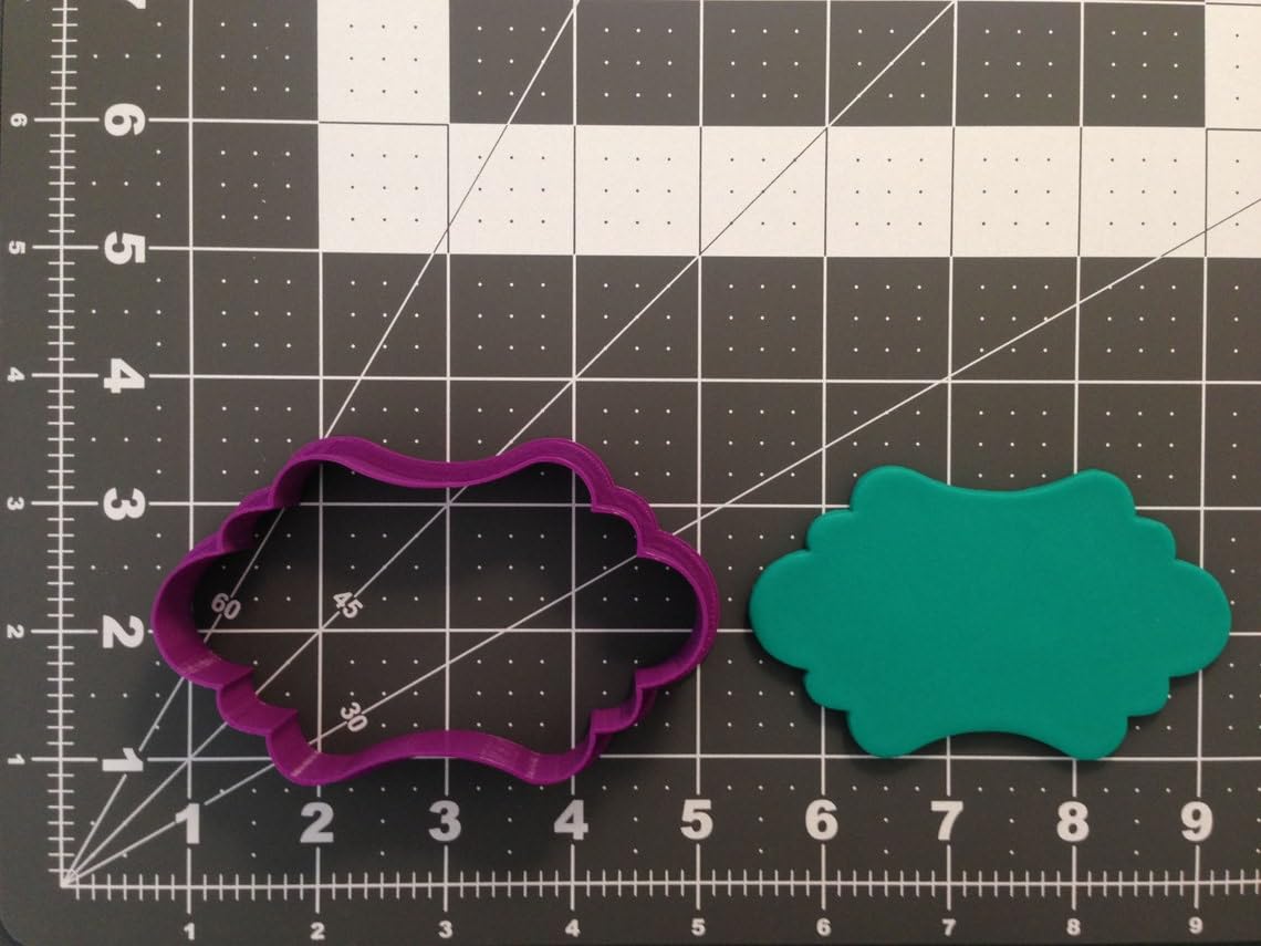Plaque 266-A783 Cookie Cutter Black Cookie Decorative Label Frame Mold for Custom Cookies Fondant Crafts DIY Projects Personalized Messages Treat Bags Teacher Gifts Bakery Packaging