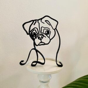 Minimalist Pug Tabletop Figure Sculpture - Ideal Gift for Home & Office Decor, Shelf Sitter, Dog Statue, Wall Art, Friend Gifts