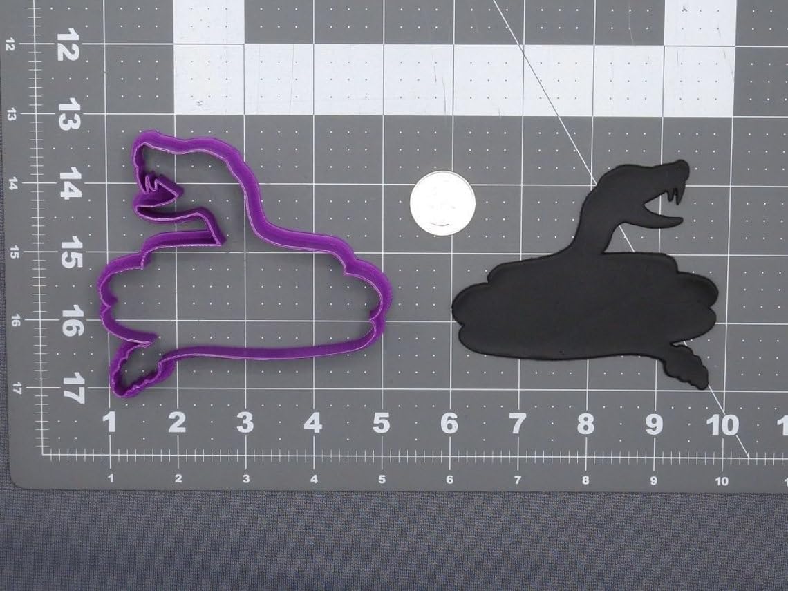 Black Rattle Snake 266 E372 Cookie Cutter Silhouette for Wild Animal Themed Baking Fun Snake Shaped Cookies Decorative Biscuits for Parties Wildlife Events and Creative Kitchen Projects