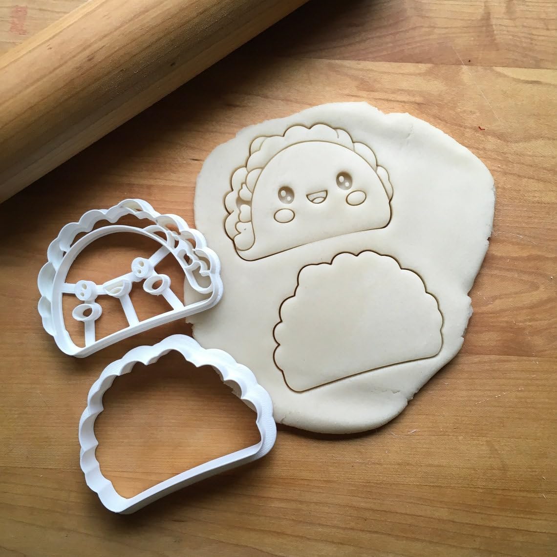 Set of 2 Cookie Smiling Taco Cookie Cutters Multi Size for Fun Food-Themed Baking Tools for Kids Party Snacks Made in India Reusable Durable Cookie Baking Accessory