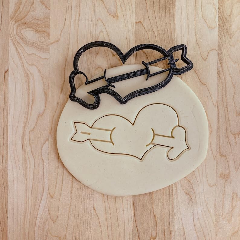 Valentines Heart with Arrow Cookie Cookie Cutter for Cookies, Fondant, and Clay Cupids Arrow Design for Valentines Day Treats, Crafts, and Romantic Projects in India