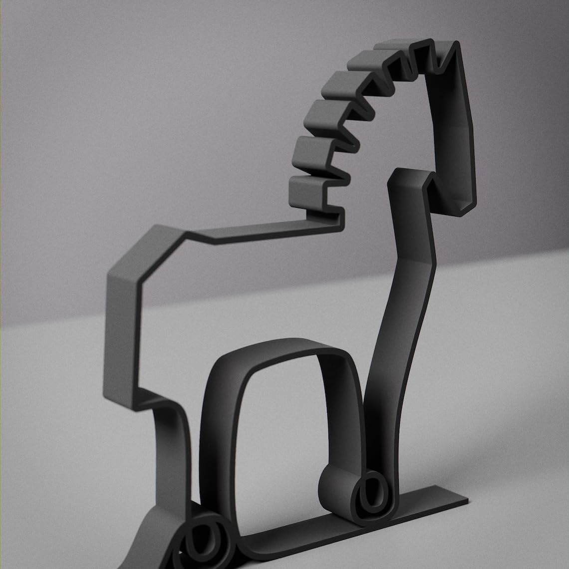 Personalized Trojan Horse Plastic Line Art Mythical Figure Minimalist Sculpture with Custom Name for Living Room Office Desk History Inspired Home Decor - Image 3