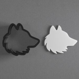 Wolf Head Face Silhouette Shape Clay Cutter for Earrings and Jewelry Making Sharp Tapered Edge Tool for Polymer Clay Mini Studs Pendant Set Cookie and Fondant Decorations for Animal
