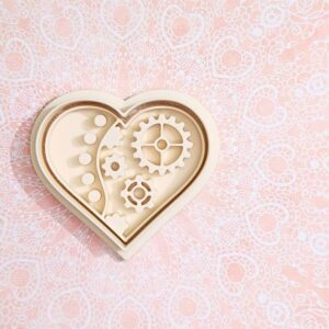 Steampunk heart cookie cutter set for making shortbread cookies fondant biscuits sugar paste cake decorations perfect for themed baking romantic gifts parties crafts and homemade treats