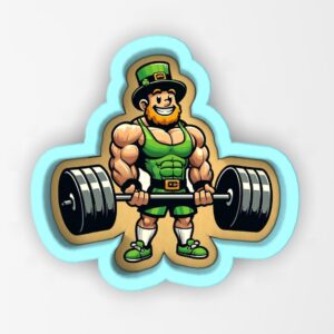 Black Bodybuilding Leprechaun 1 Cookie Cutter Stamp Stencil Baking Tool for St. Patrick�s Day, Fitness, Leprechaun, and Holiday Theme Cookies Fondant Pastry Biscuits Sandwiches Desserts
