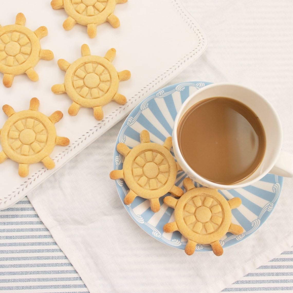 Ship Wheel Cookie Cutter Cookie Nautical Theme Biscuit Cutter Marine Wedding Ocean Sea Party Baking Tool Anchor Design Baby Shower Birthday Celebration Maritime Kitchen Mold (ONLY SHIP WHEEL) - Image 2