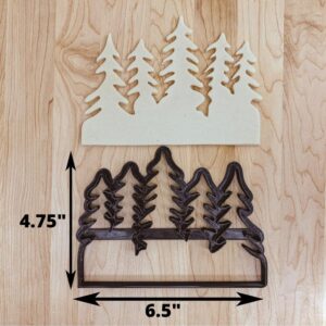Forest Trees Treeline Wide Cookie Cutter Fondant Clay Mold India Cookie Outline Baking Tool for Nature Themed Cookies Cakes Cupcakes Kids Crafts DIY Party Supplies Kitchen Use
