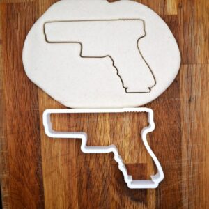 Black Pistol Cookie Cutter Handgun Firearm Shape Baking Tool for Cookies Fondant and Clay Christmas Gift for Police Army Cake Decorating Craft Cutter