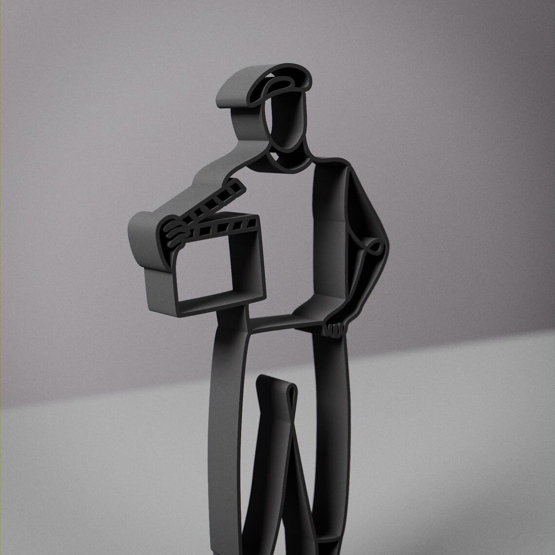 Black Film Director Line Art Figure Creative Cinema Inspired Sculpture Modern Minimal Decor Unique Movie Director Gift Idea Artistic Home Office Studio Desk Display Contemporary Interior Accent - Image 6