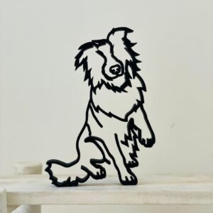 Australian Shepherd Dog Breed Statue Figure: Minimalist Tabletop Art, Home Decor, Pet Lover Gift, and Shelf Sitter