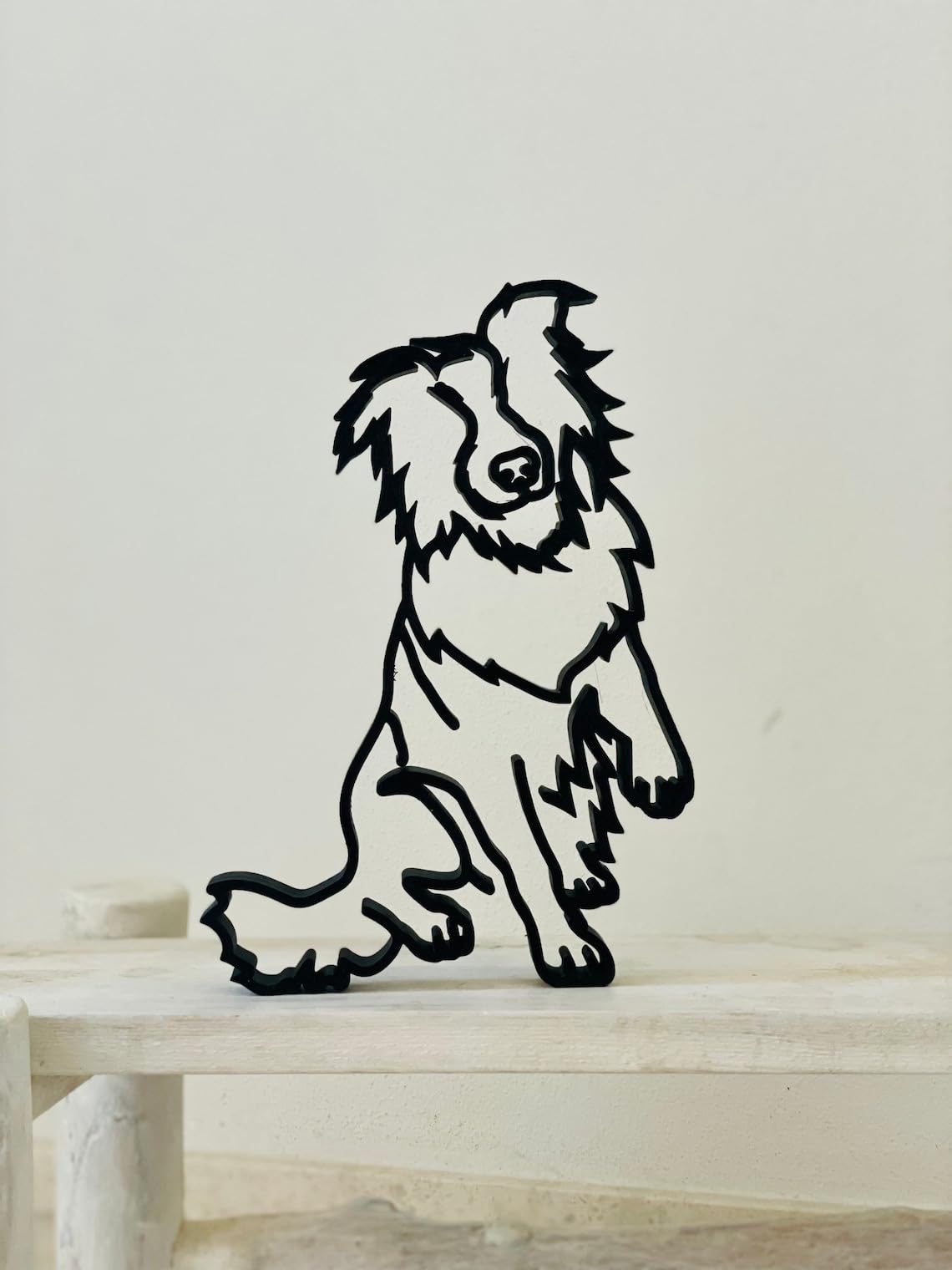 Australian Shepherd Dog Breed Statue Figure: Minimalist Tabletop Art, Home Decor, Pet Lover Gift, and Shelf Sitter