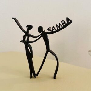 Graceful Samba Dancing Couple: Minimalist Art Statue Sculpture for Tabletop Display, Dance Enthusiasts, and Elegant Home Office Decor
