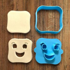 BN Biscuit Cookie Cutter Kit in 2 Parts for Making Homemade Shortbread Biscuits Pastry Sugar Paste Fondant Dough Decorative Cookies Face Impression Cutter Set for Fun Baking Activities