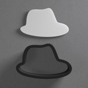 Simple Fedora Hat Shape Polymer Clay Cutter with Sharp Tapered Edge for Clean Cutting, Jewelry and Earring Tool for Mini Studs and Pendant Sets, Cookie Cutter for Fashion Crafting in