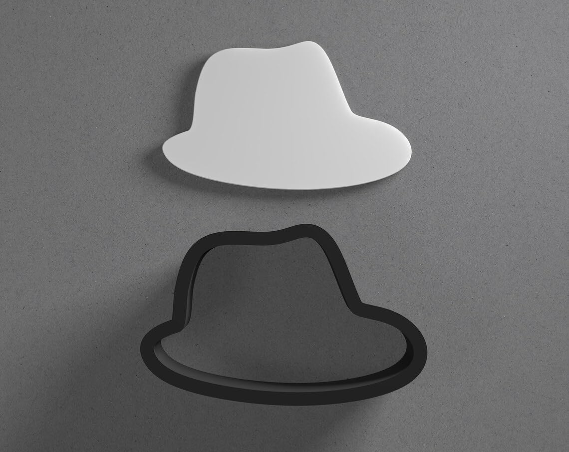 Simple Fedora Hat Shape Polymer Clay Cutter with Sharp Tapered Edge for Clean Cutting, Jewelry and Earring Tool for Mini Studs and Pendant Sets, Cookie Cutter for Fashion Crafting in
