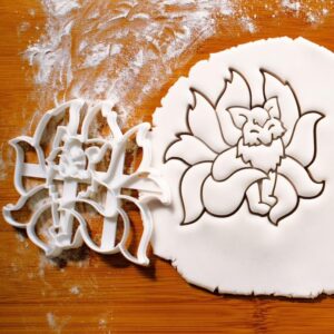 Cookie Nine Tailed Fox Cookie Cutter Biscuit Mold Inspired by Kitsune Japanese Folklore Mythology Kumiho Gumiho Spirit Magical Tails Witch Myth Baking Tool