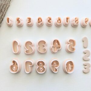 Bubble Number Clay Earring Cutter Set for Polymer Clay Jewelry Making Cookie Small Number Shape Cutters for Earrings DIY Crafts Scrapbooking and Custom Accessories