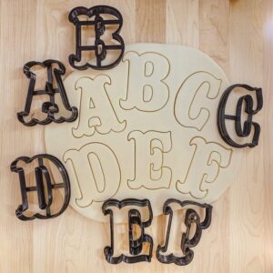 Circus Style Alphabet Letter Cookie Cutter Set Cookie 3.5 Inch Size for Monogram Cookies, Fondant, Clay, Dough, DIY Name Tags, Cake Toppers, Crafts and Baking Made in India