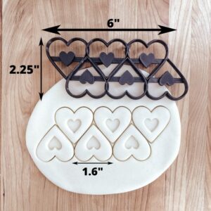 Heart Embossed Suitable Cookie Cutter Cookie for Fondant, Clay Dough, Wedding, Valentine, Anniversary Design, Heart Pattern for Baking or Craft Projects Made in India