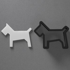 Stylized Geometric Dog Shape Cookie Polymer Clay Cutter With Sharp Tapered Edge Earring Making Tool For DIY Jewelry Pendant Studs Abstract Pet Cookie Cutter For Clay Art Craft Projects