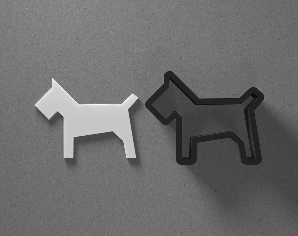 Stylized Geometric Dog Shape Cookie Polymer Clay Cutter With Sharp Tapered Edge Earring Making Tool For DIY Jewelry Pendant Studs Abstract Pet Cookie Cutter For Clay Art Craft Projects