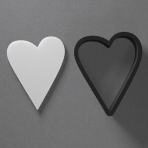 Uneven Whimsical Heart Shape Polymer Clay Cutter with Sharp Tapered Edge for Clean Cutting, Jewelry and Earring Tool for Mini Studs and Pendant Sets, Cookie Cutter for Baking