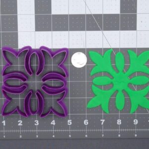 Black Hawaiian Quilt Applique 266-F311 Cookie Cutter Silhouette for Tropical Theme Cookies Cultural Craft Pancake Sandwich Fondant Mold Tool for Baking Art Projects and School