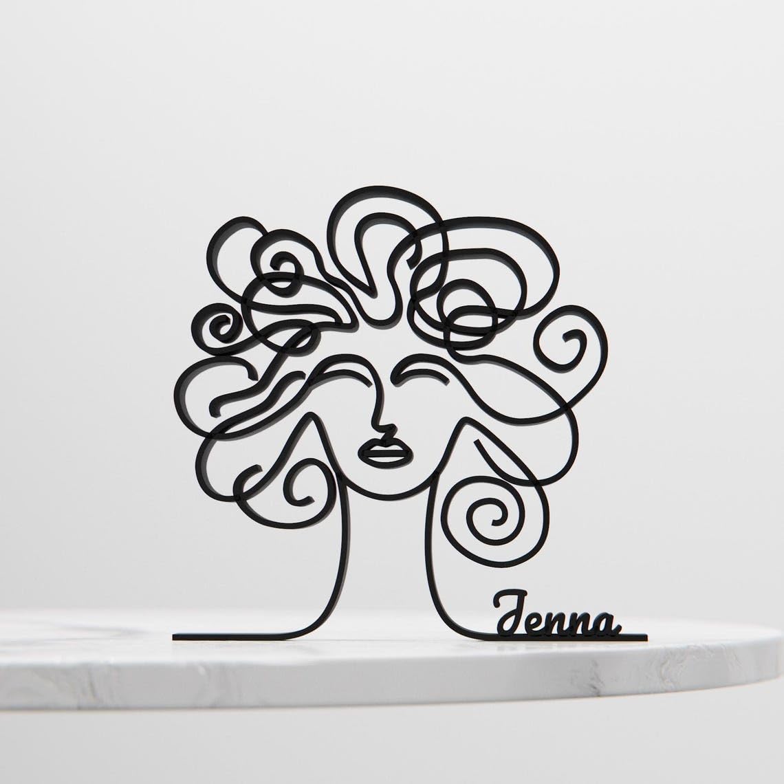 Personalized Medusa Minimal Line Art Figure Plastic Name Decor Gift for Desk Shelf Home Office Modern Interior Mythology Inspired Display India - Image 4